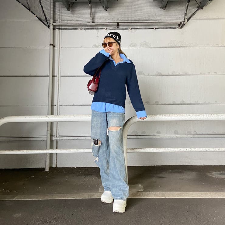 シャツ見せかけニットチュニック | non-hedge  | 詳細画像17 