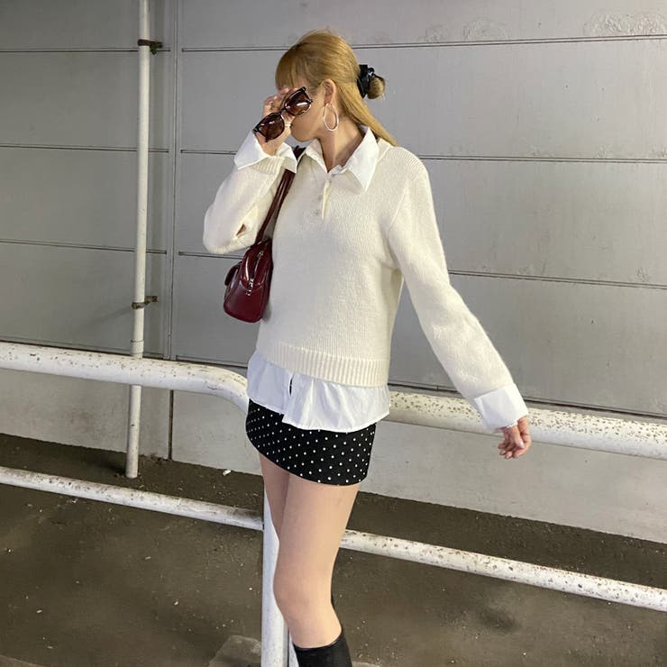 シャツ見せかけニットチュニック | non-hedge  | 詳細画像24 