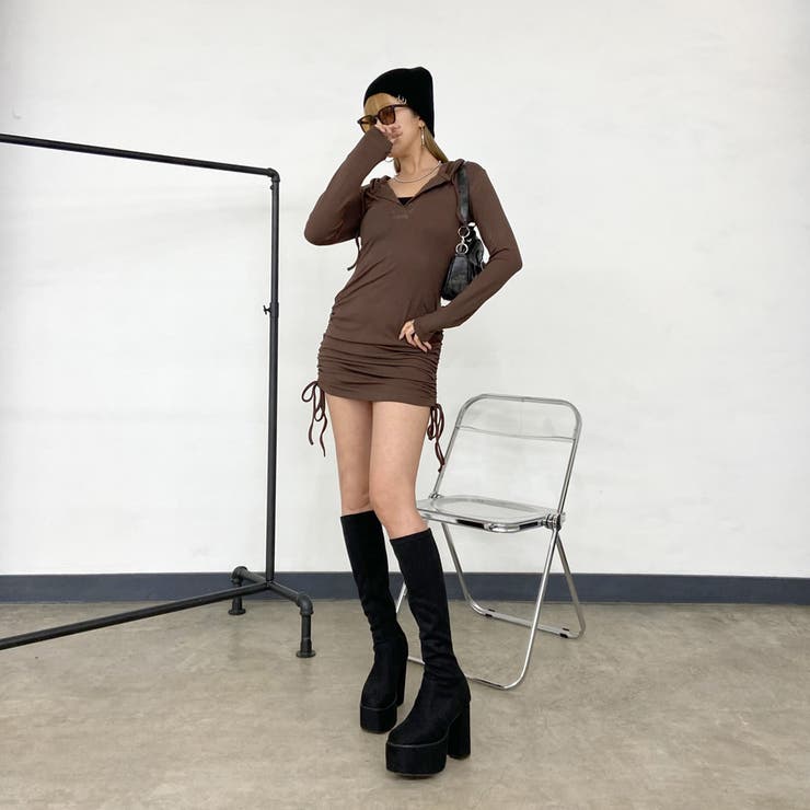 フードヘンリードロストワンピース | non-hedge  | 詳細画像13 