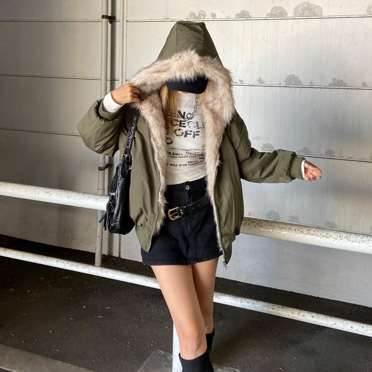 リバーシブルファーフードミリタリージャケット | non-hedge  | 詳細画像13 