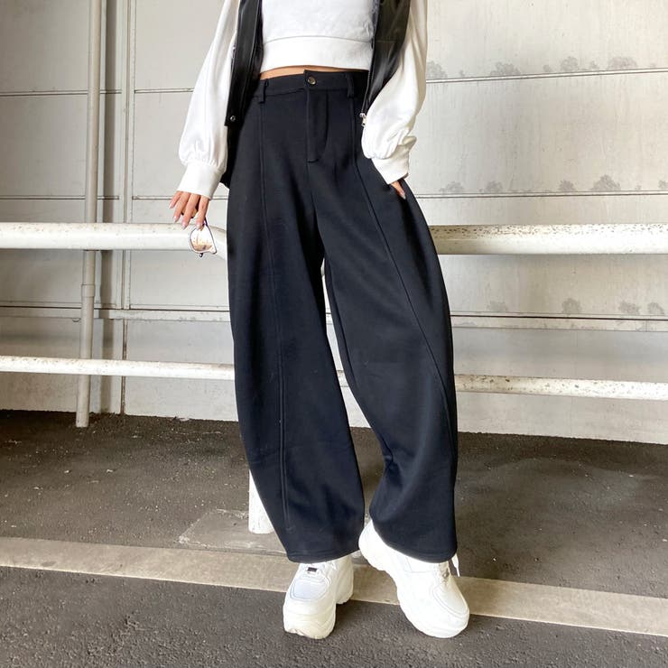 ブラック | 裏起毛カーブパンツ | non-hedge 