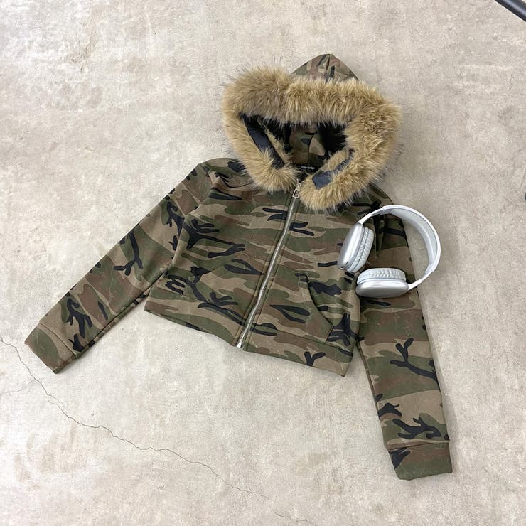 柄フードファーZIPパーカー[品番：NHGW0006196]｜non-hedge