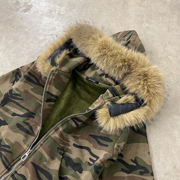 柄フードファーZIPパーカー[品番：NHGW0006196]｜non-hedge