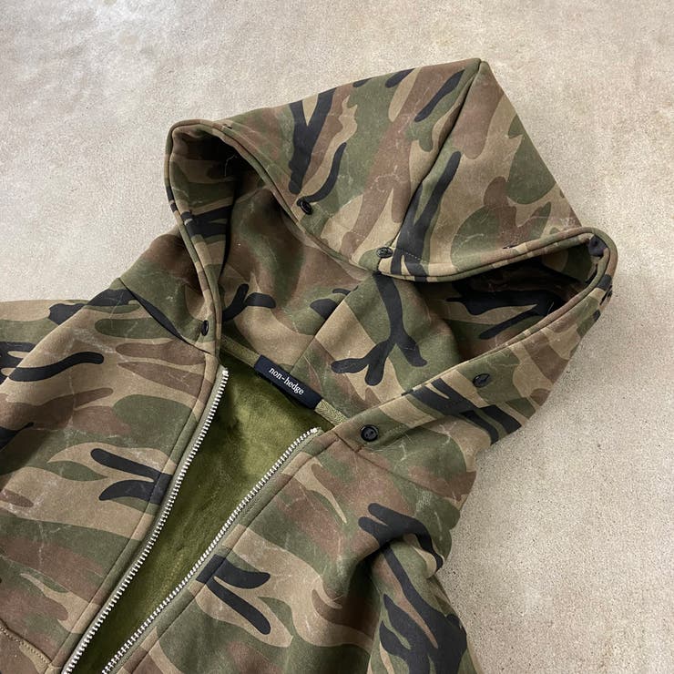 柄フードファーZIPパーカー[品番：NHGW0006196]｜non-hedge