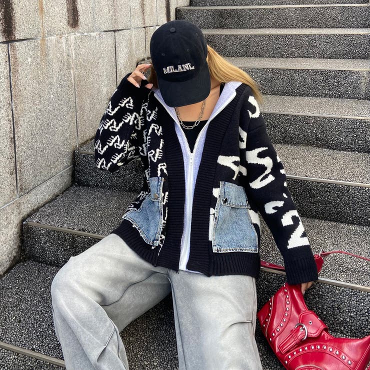 アンサンブル風デニムポケニットカーディガン | non-hedge  | 詳細画像17 