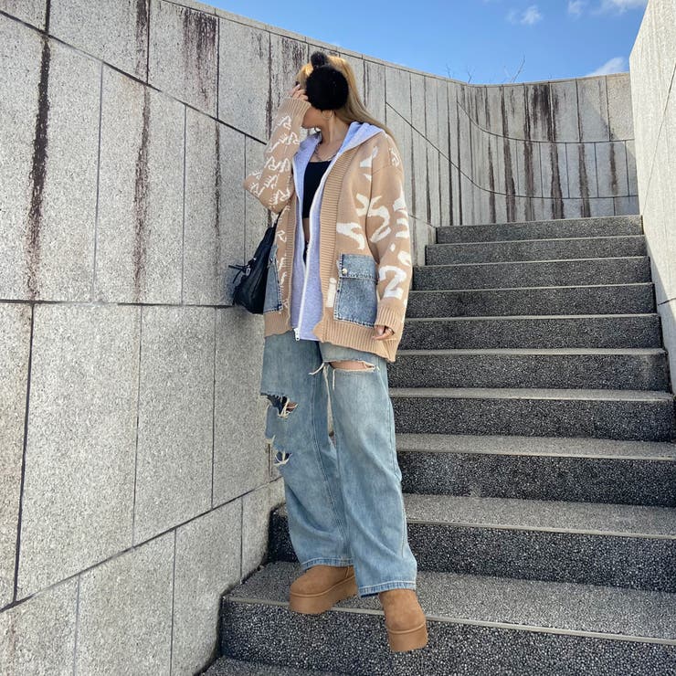 アンサンブル風デニムポケニットカーディガン | non-hedge  | 詳細画像2 