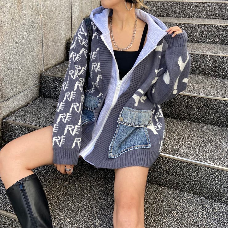 アンサンブル風デニムポケニットカーディガン | non-hedge  | 詳細画像29 