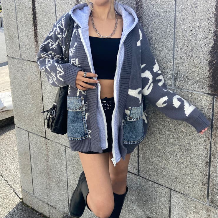 アンサンブル風デニムポケニットカーディガン | non-hedge  | 詳細画像33 