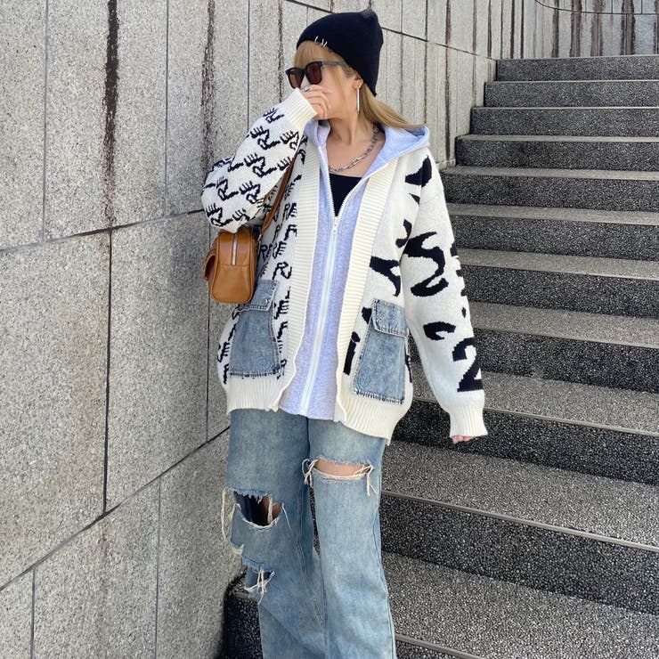 アンサンブル風デニムポケニットカーディガン | non-hedge  | 詳細画像35 