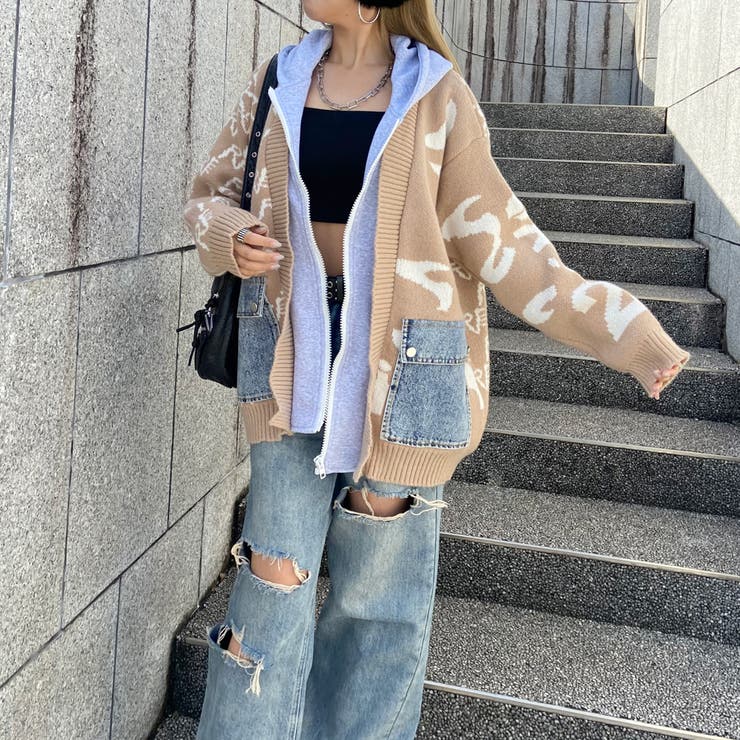 アンサンブル風デニムポケニットカーディガン | non-hedge  | 詳細画像6 