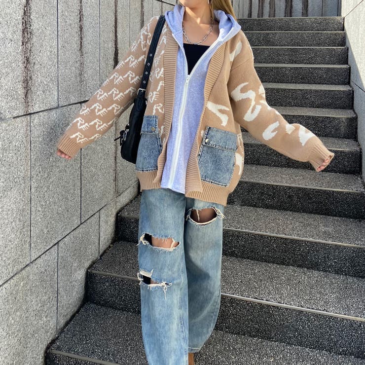 アンサンブル風デニムポケニットカーディガン | non-hedge  | 詳細画像8 