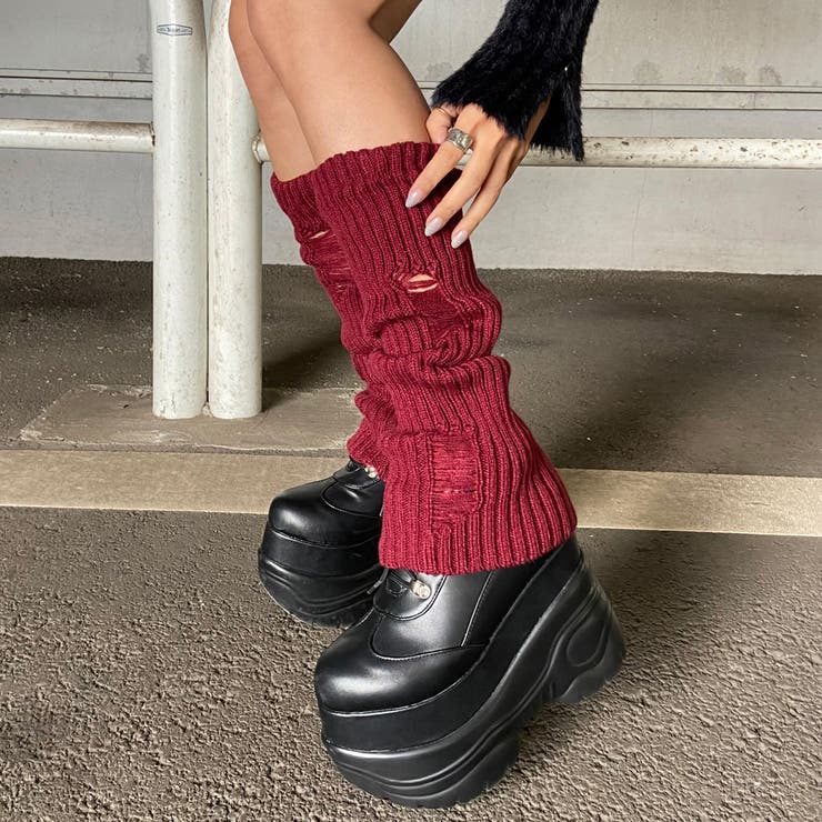 ボルドー | ダメージレッグウォーマー | non-hedge 