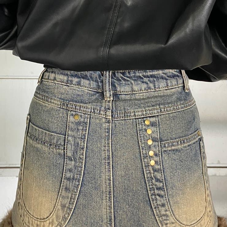 ファー切替デニムミニスカート | non-hedge  | 詳細画像13 