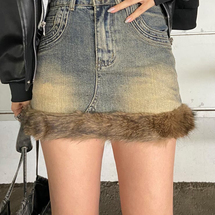 ファー切替デニムミニスカート | non-hedge  | 詳細画像16 