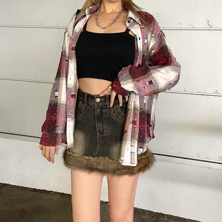 ファー切替デニムミニスカート | non-hedge  | 詳細画像20 