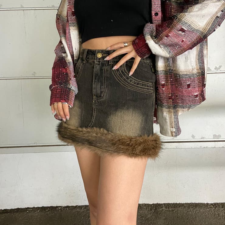 ファー切替デニムミニスカート | non-hedge  | 詳細画像22 