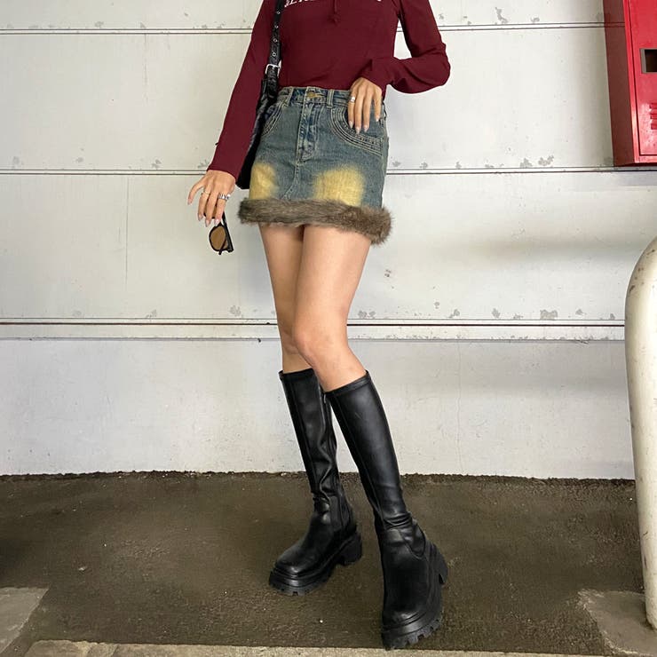 ファー切替デニムミニスカート | non-hedge  | 詳細画像27 