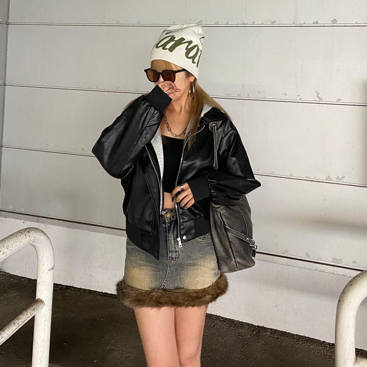 ファー切替デニムミニスカート | non-hedge  | 詳細画像3 