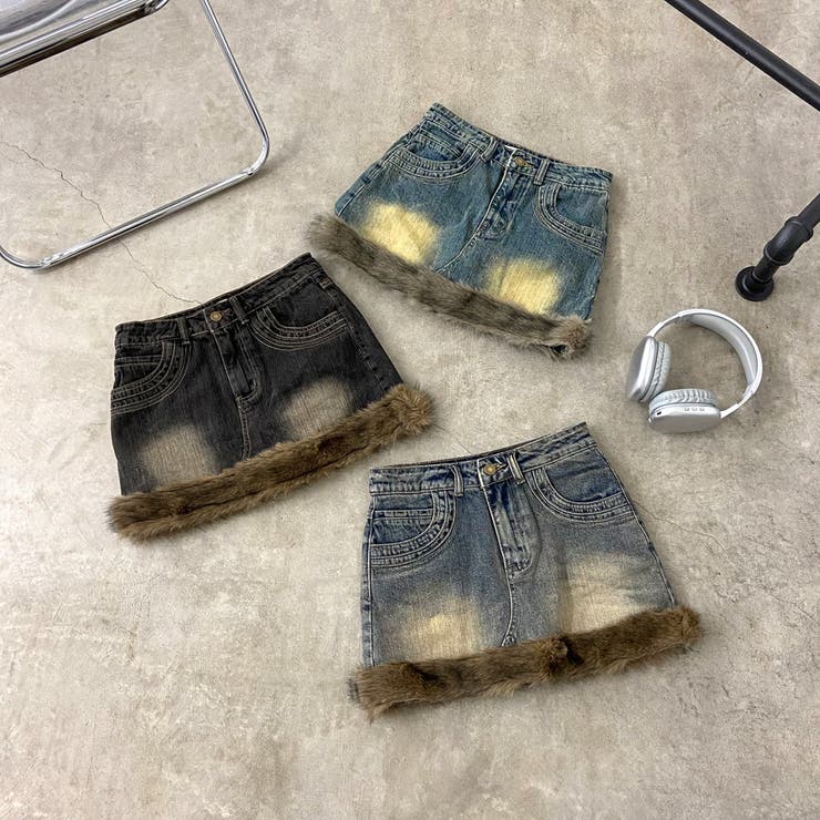 ファー切替デニムミニスカート | non-hedge  | 詳細画像32 