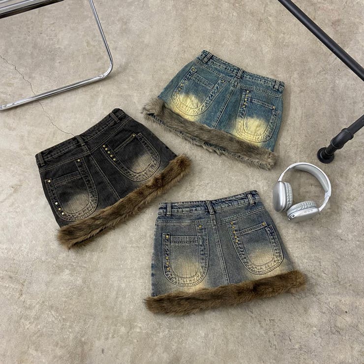 ファー切替デニムミニスカート | non-hedge  | 詳細画像33 