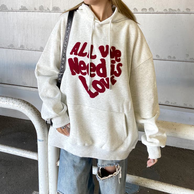 オートミール | ボアロゴハートフードチュニック | non-hedge 