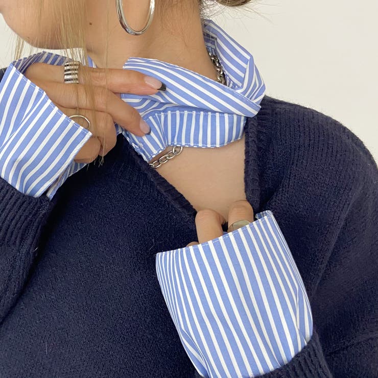 シャツアンサンブル風ニットトップス・スカートセットアップ | non-hedge  | 詳細画像33 