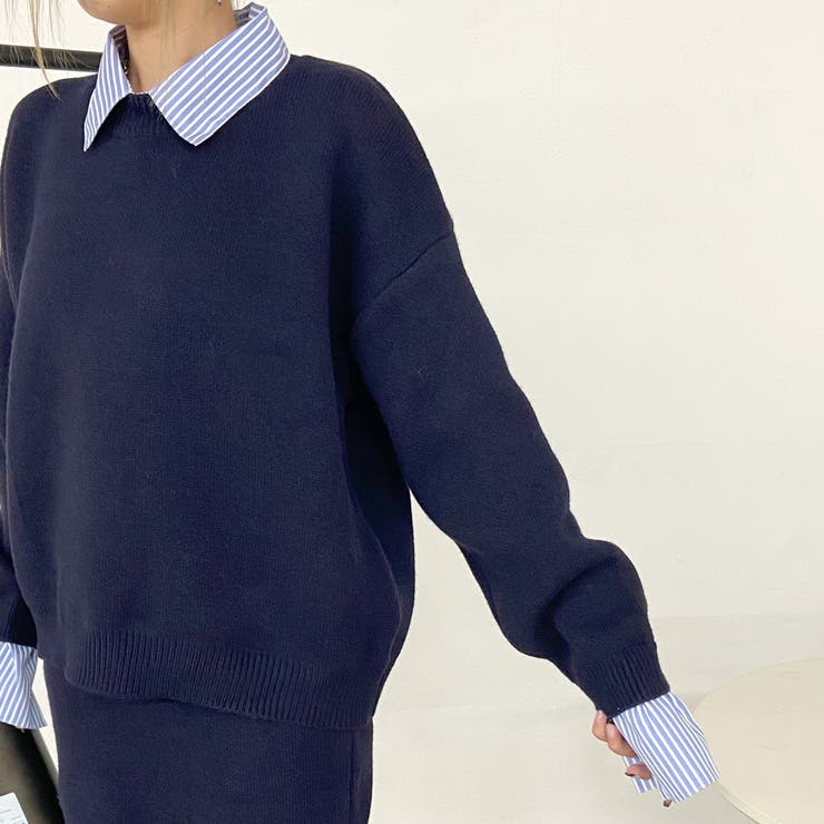 シャツアンサンブル風ニットトップス・スカートセットアップ | non-hedge  | 詳細画像34 