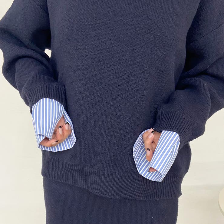 シャツアンサンブル風ニットトップス・スカートセットアップ | non-hedge  | 詳細画像35 