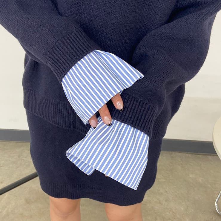 シャツアンサンブル風ニットトップス・スカートセットアップ | non-hedge  | 詳細画像36 