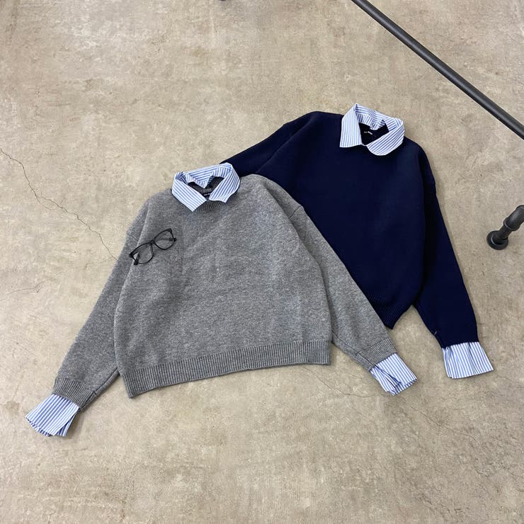 シャツアンサンブル風ニットトップス・スカートセットアップ | non-hedge  | 詳細画像46 