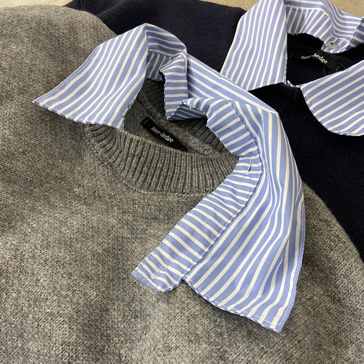 シャツアンサンブル風ニットトップス・スカートセットアップ | non-hedge  | 詳細画像48 