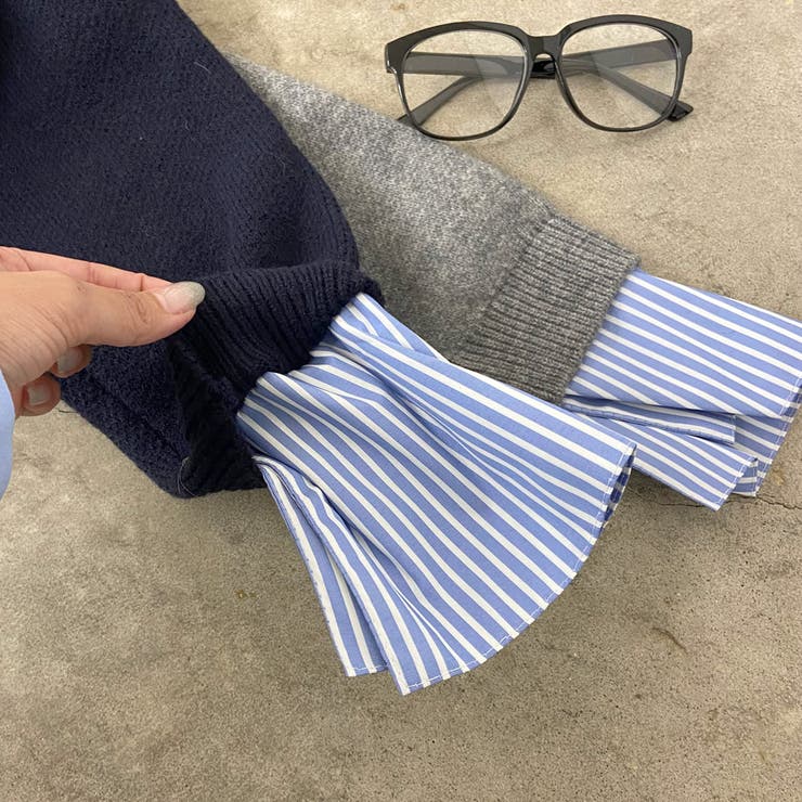 シャツアンサンブル風ニットトップス・スカートセットアップ | non-hedge  | 詳細画像50 