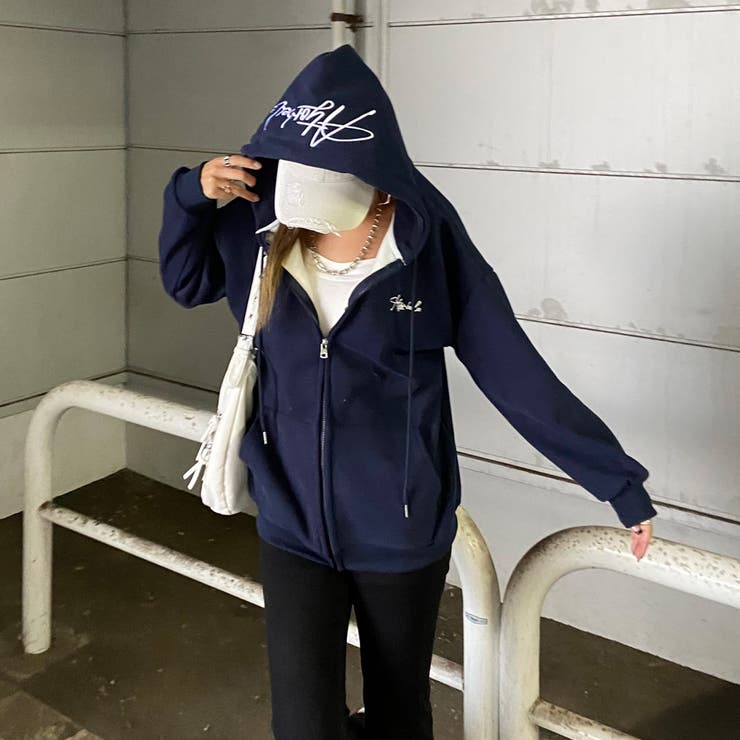 裏起毛フードロゴビッグパーカー[品番：NHGW0006257]｜non-hedge