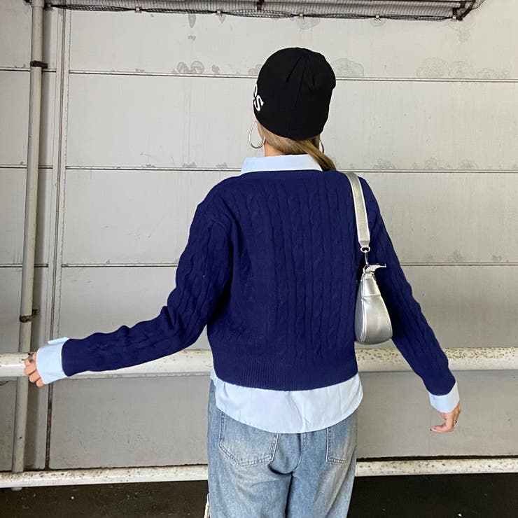 ケーブルニットプルオーバー・シャツアンサンブル | non-hedge  | 詳細画像14 