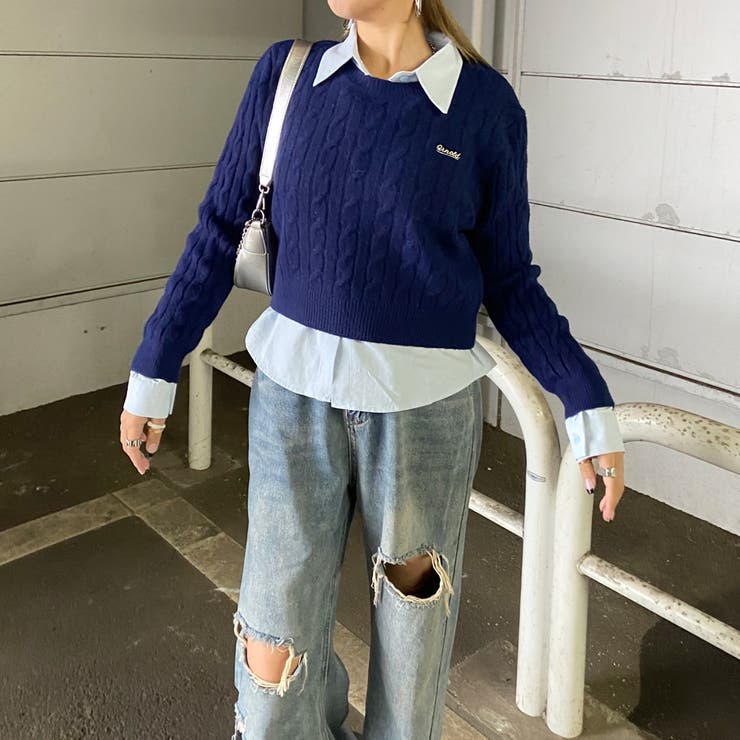 ケーブルニットプルオーバー・シャツアンサンブル | non-hedge  | 詳細画像16 