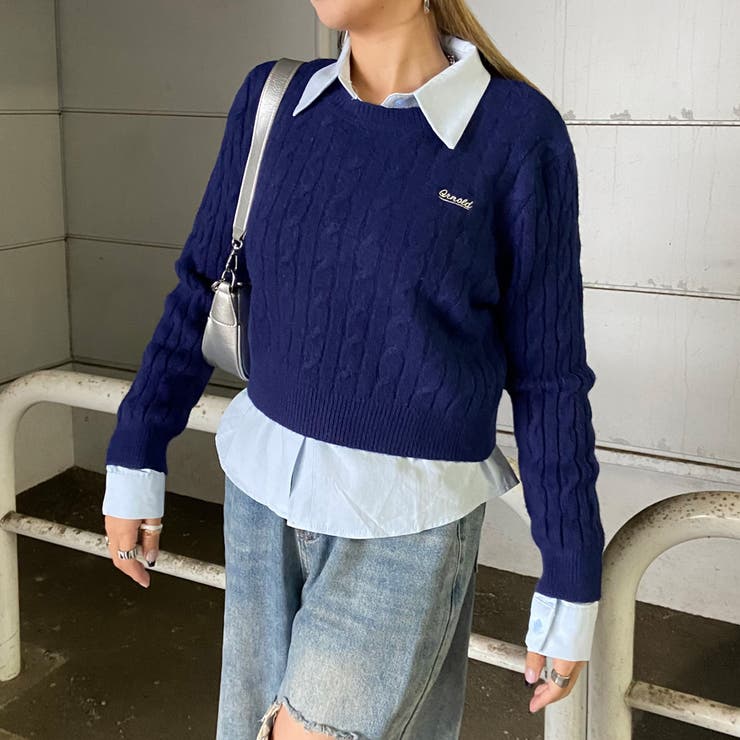 ケーブルニットプルオーバー・シャツアンサンブル | non-hedge  | 詳細画像17 