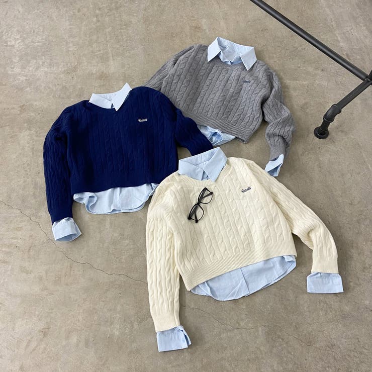 ケーブルニットプルオーバー・シャツアンサンブル | non-hedge  | 詳細画像23 