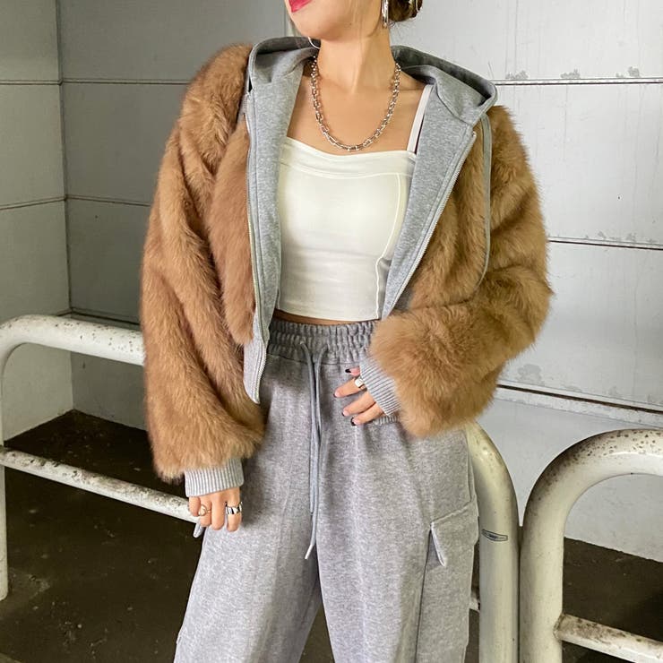 パーカーアンサンブル風ファーブルゾン | non-hedge  | 詳細画像10 