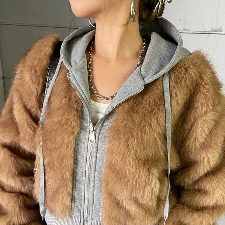 パーカーアンサンブル風ファーブルゾン | non-hedge  | 詳細画像12 