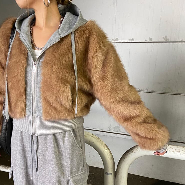 パーカーアンサンブル風ファーブルゾン | non-hedge  | 詳細画像14 