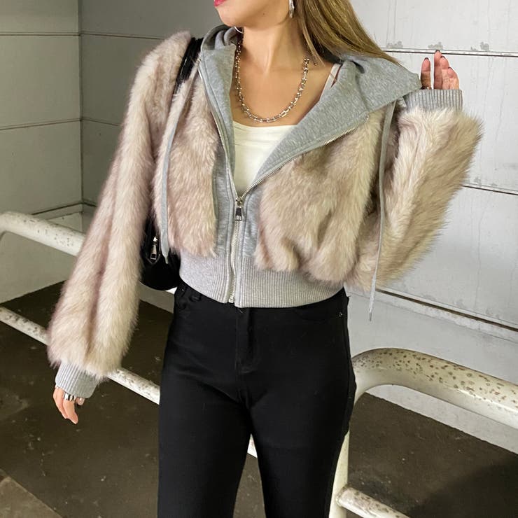 パーカーアンサンブル風ファーブルゾン | non-hedge  | 詳細画像22 