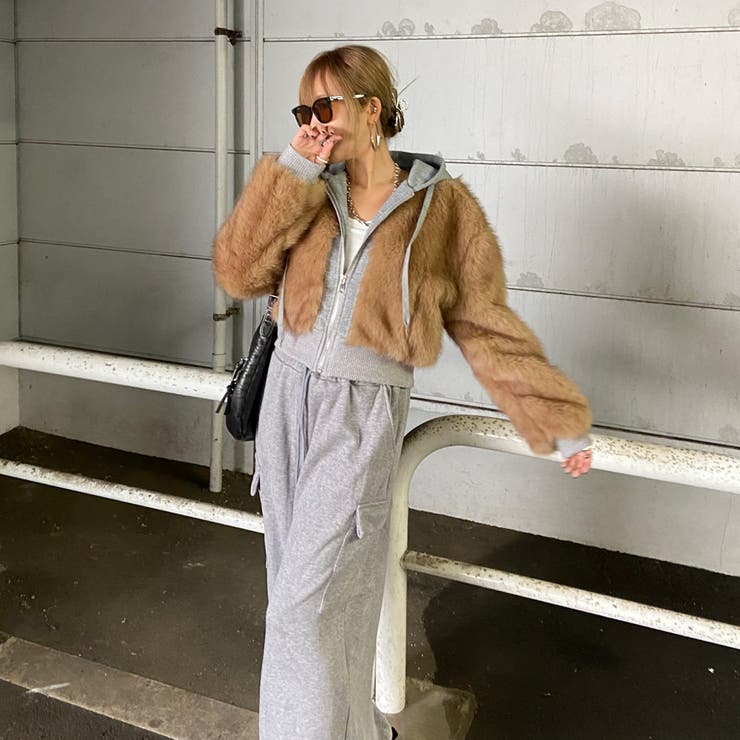 パーカーアンサンブル風ファーブルゾン | non-hedge  | 詳細画像3 