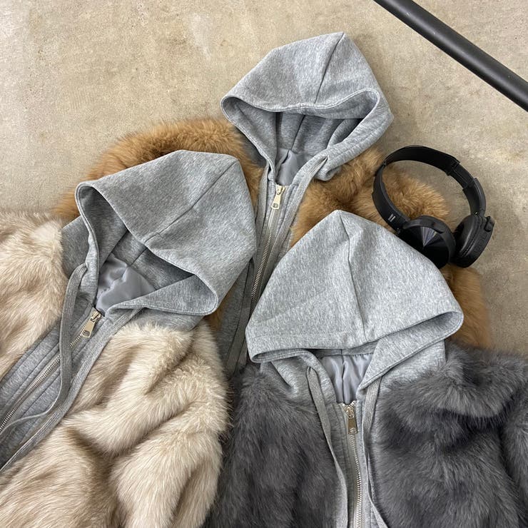 パーカーアンサンブル風ファーブルゾン | non-hedge  | 詳細画像32 