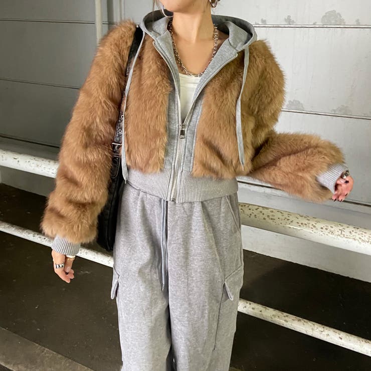 パーカーアンサンブル風ファーブルゾン | non-hedge  | 詳細画像6 