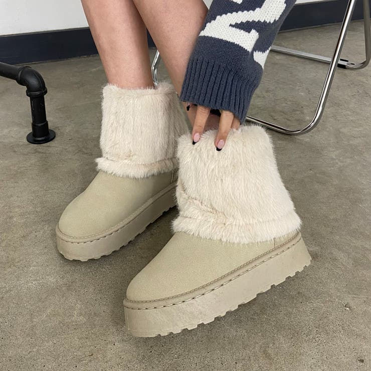 ベージュ | ルーズファームートンブーツ | non-hedge 