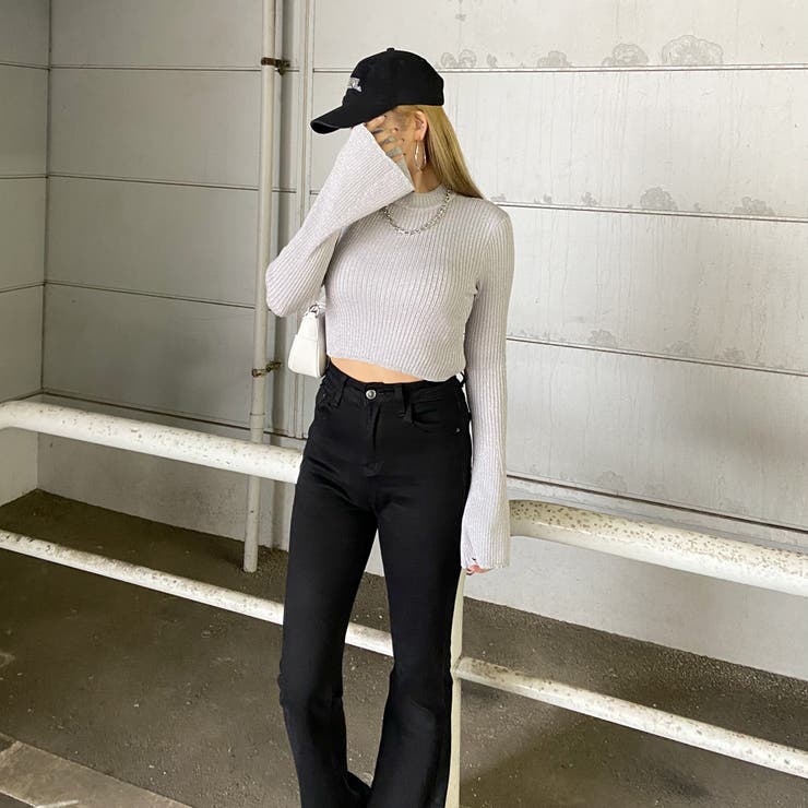 ラメ袖フレアニットトップス | non-hedge  | 詳細画像14 