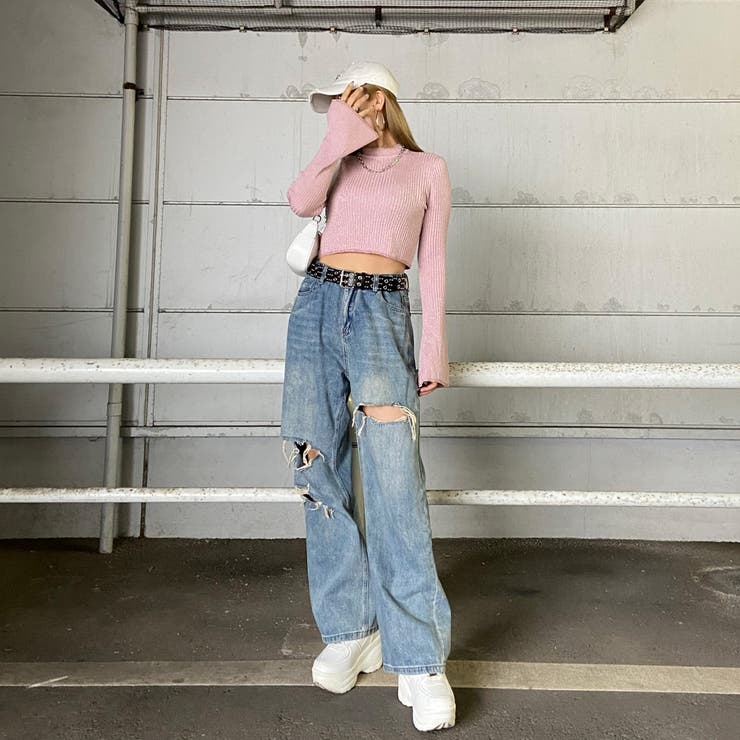 ラメ袖フレアニットトップス | non-hedge  | 詳細画像2 