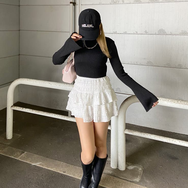 ラメ袖フレアニットトップス | non-hedge  | 詳細画像19 