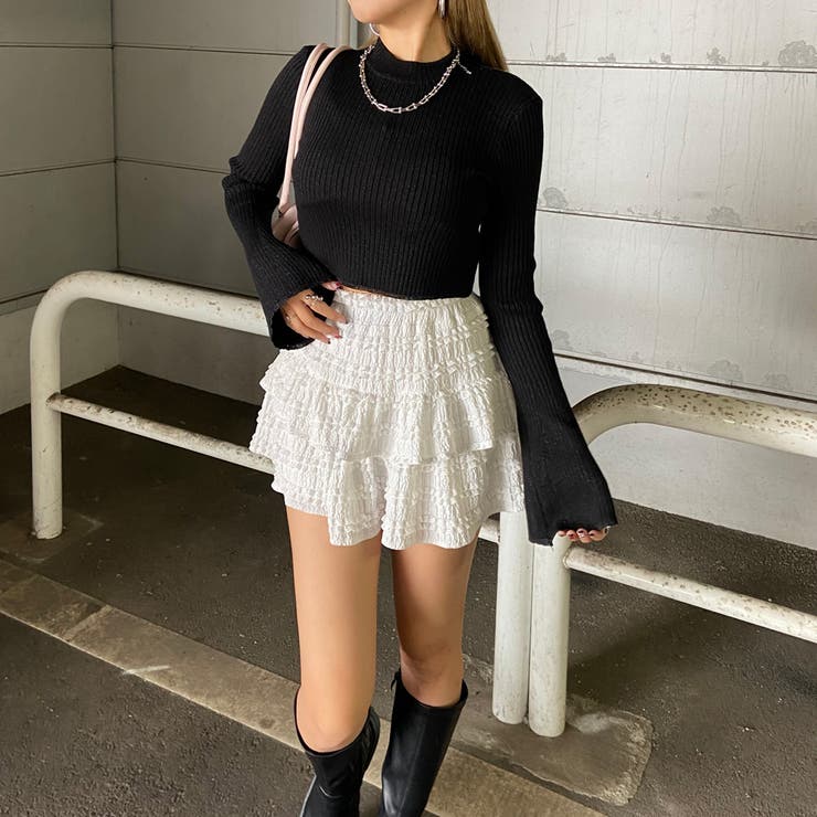 ラメ袖フレアニットトップス | non-hedge  | 詳細画像20 