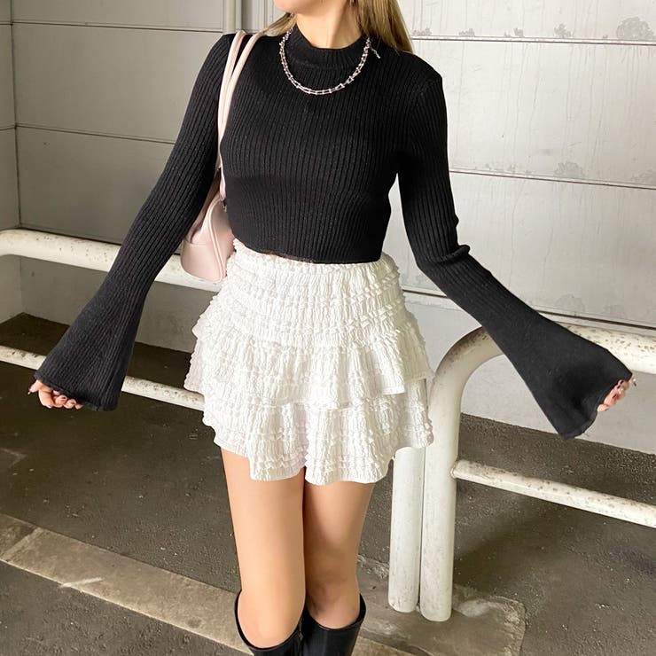 ラメ袖フレアニットトップス | non-hedge  | 詳細画像21 